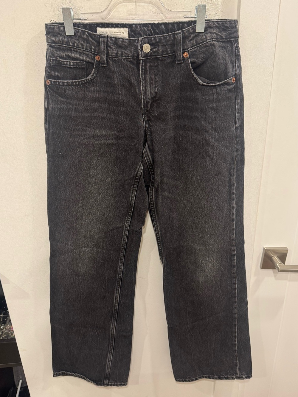 Zara Black Straight-Leg Jeans